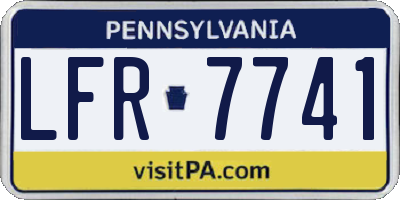 PA license plate LFR7741