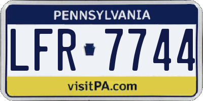 PA license plate LFR7744