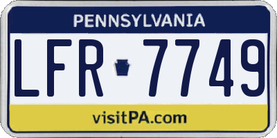 PA license plate LFR7749