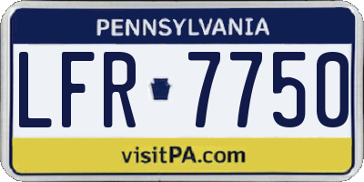 PA license plate LFR7750