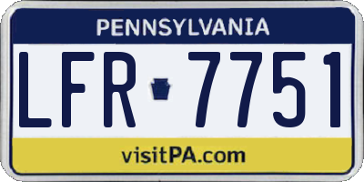 PA license plate LFR7751