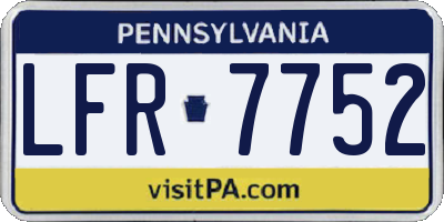 PA license plate LFR7752