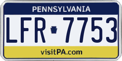 PA license plate LFR7753