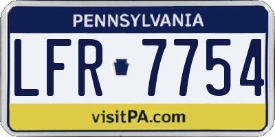 PA license plate LFR7754