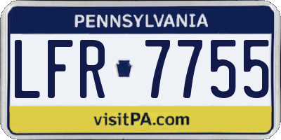 PA license plate LFR7755