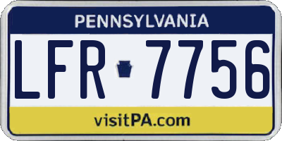 PA license plate LFR7756