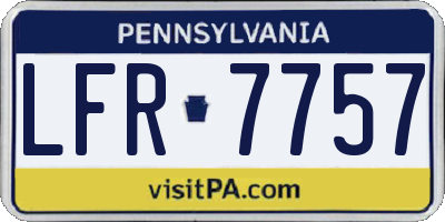 PA license plate LFR7757