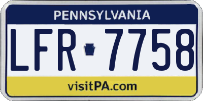 PA license plate LFR7758