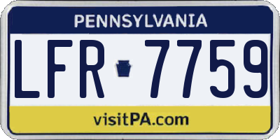 PA license plate LFR7759
