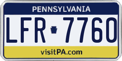 PA license plate LFR7760