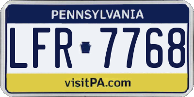 PA license plate LFR7768