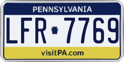 PA license plate LFR7769