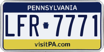 PA license plate LFR7771