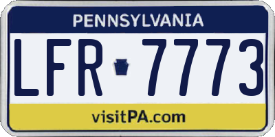 PA license plate LFR7773