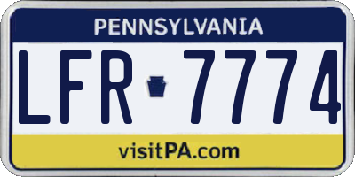 PA license plate LFR7774
