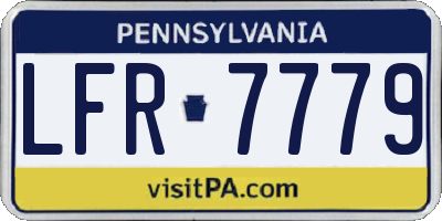 PA license plate LFR7779