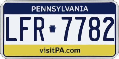 PA license plate LFR7782