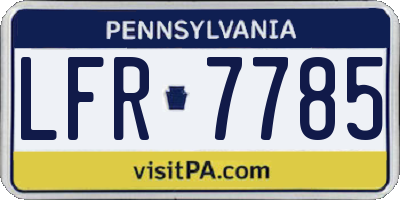PA license plate LFR7785