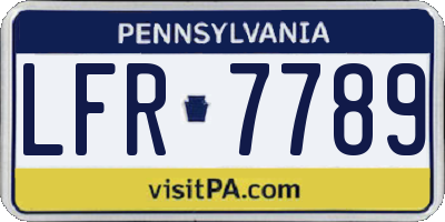PA license plate LFR7789