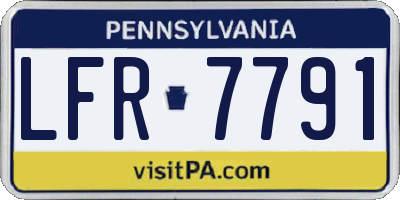 PA license plate LFR7791