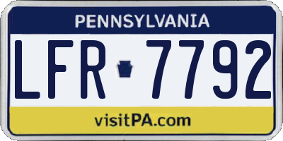 PA license plate LFR7792