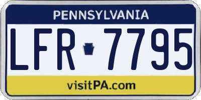 PA license plate LFR7795