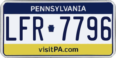 PA license plate LFR7796