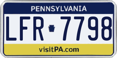 PA license plate LFR7798