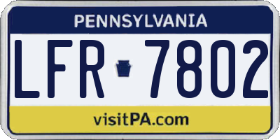 PA license plate LFR7802