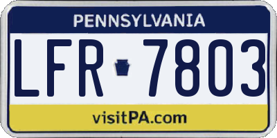 PA license plate LFR7803