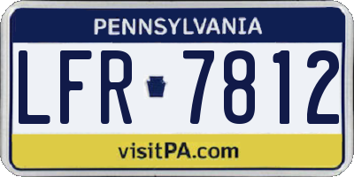 PA license plate LFR7812