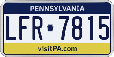 PA license plate LFR7815