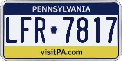 PA license plate LFR7817