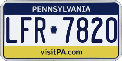 PA license plate LFR7820