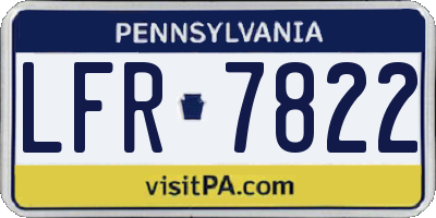 PA license plate LFR7822