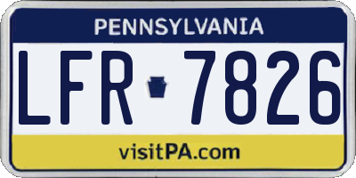 PA license plate LFR7826