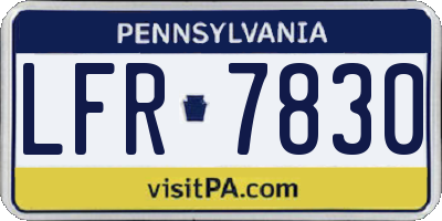 PA license plate LFR7830