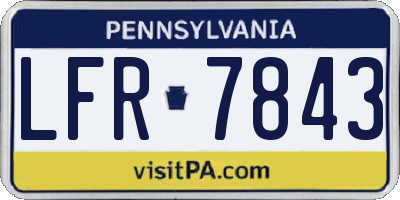 PA license plate LFR7843