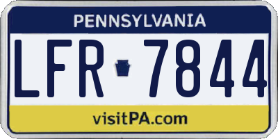 PA license plate LFR7844