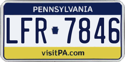 PA license plate LFR7846