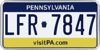 PA license plate LFR7847