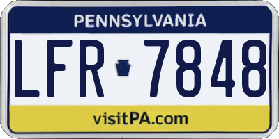 PA license plate LFR7848