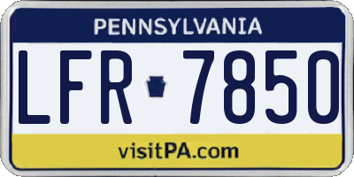 PA license plate LFR7850