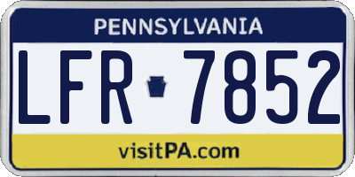 PA license plate LFR7852