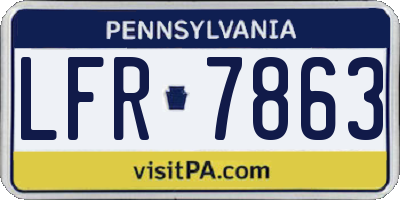 PA license plate LFR7863