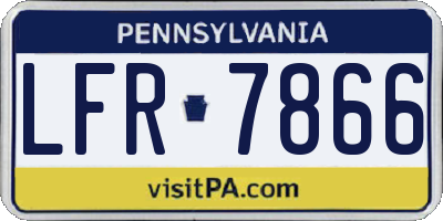 PA license plate LFR7866