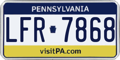 PA license plate LFR7868