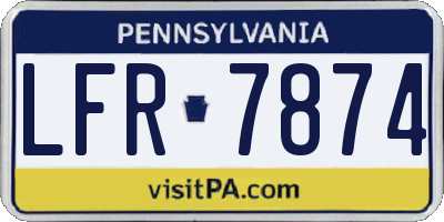 PA license plate LFR7874