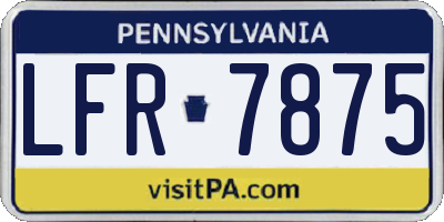 PA license plate LFR7875