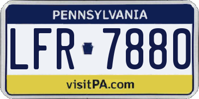 PA license plate LFR7880